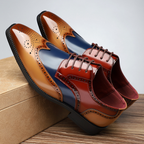 Men's Shoes with Floral Perforated Details