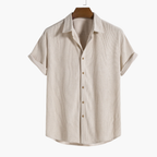 Men's Short Sleeve Button-Up Shirt and Pleated Shorts Set