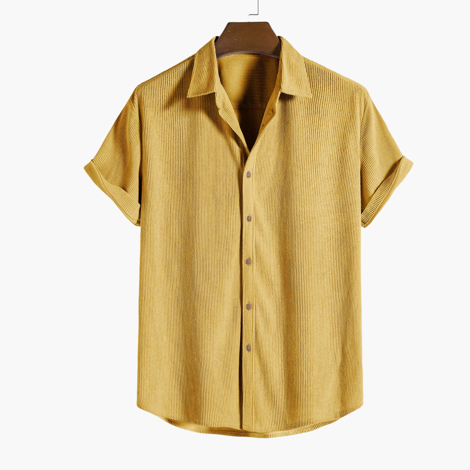 Men's Short Sleeve Button-Up Shirt and Pleated Shorts Set