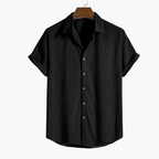 Men's Short Sleeve Button-Up Shirt and Pleated Shorts Set