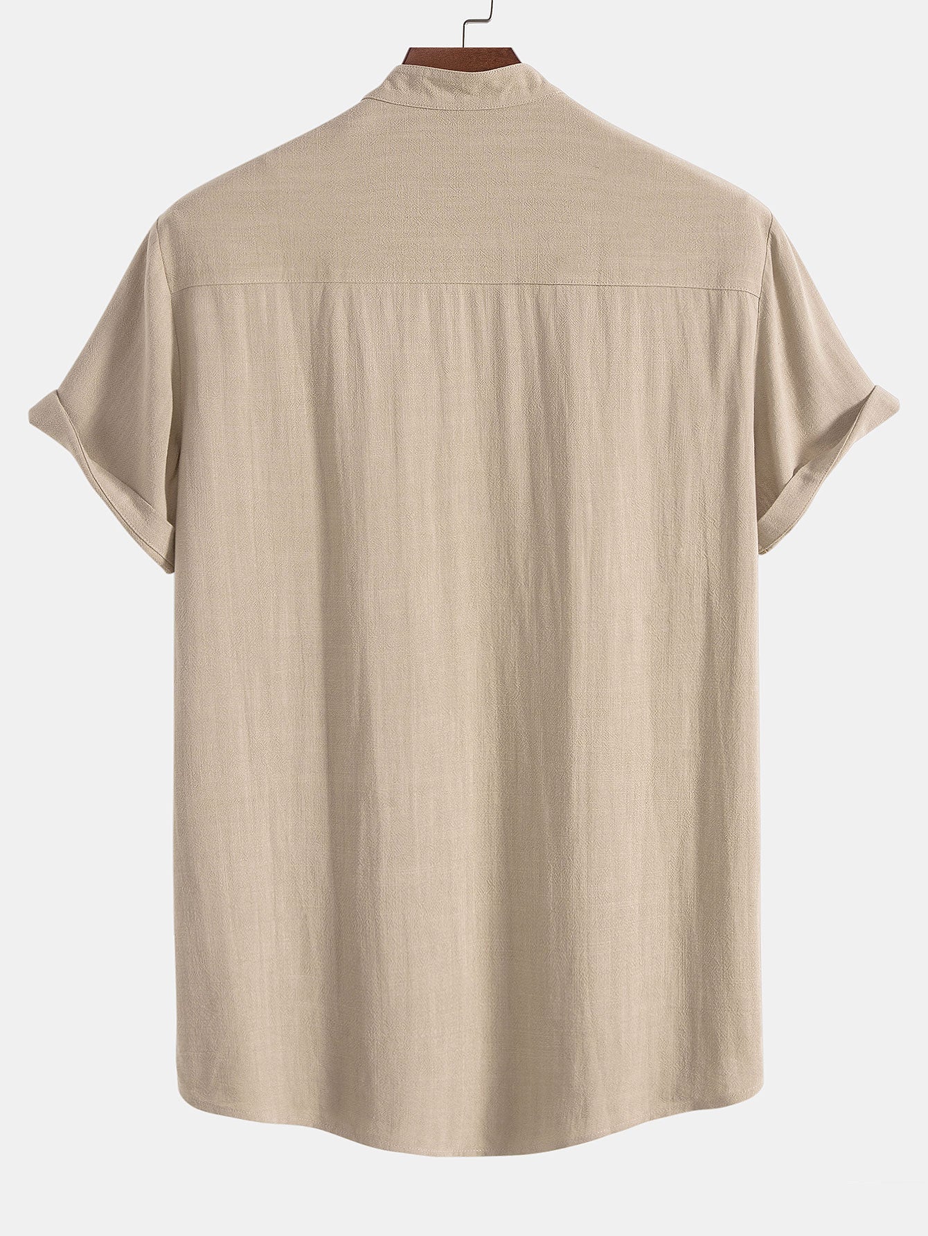 Men's Short Sleeve Mandarin Collar Shirt