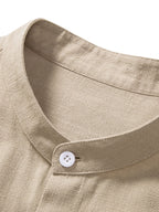 Men's Short Sleeve Mandarin Collar Shirt