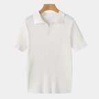 Men's Short Sleeve Ribbed Polo Shirt