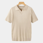 Men's Short Sleeve Ribbed Polo Shirt