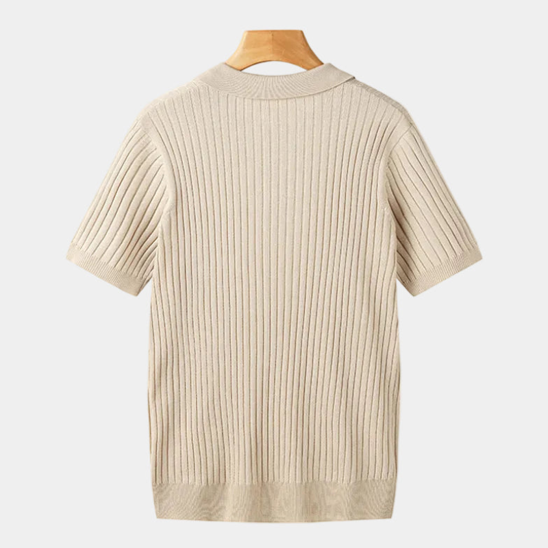 Men's Short Sleeve Ribbed Polo Shirt