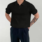 Men's Short Sleeve Ribbed Polo Shirt