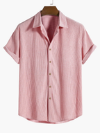 Men's Short Sleeve Shirt and Drawstring Pants Set