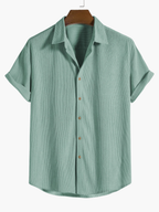 Men's Short Sleeve Shirt and Drawstring Pants Set