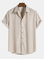 Men's Short Sleeve Textured Shirt