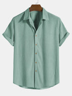 Men's Short Sleeve Textured Shirt