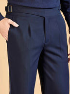 Men's Side Adjuster Pleated Straight Leg Pants