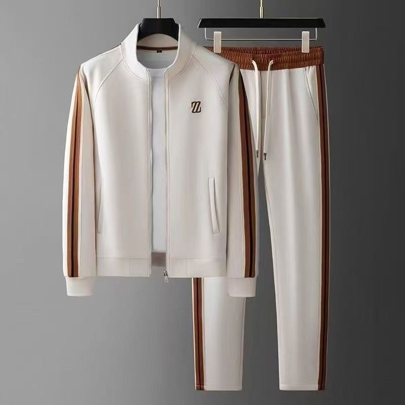 Men's Side Stripe Zip-Up Set