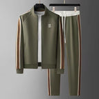 Men's Side Stripe Zip-Up Set