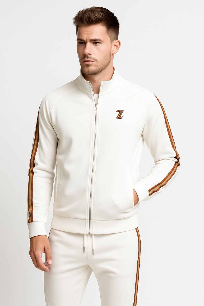 Men's Side Stripe Zip-Up Set