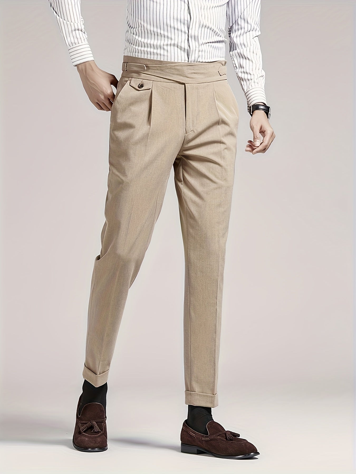 Men's Side Tab Pleated Pants