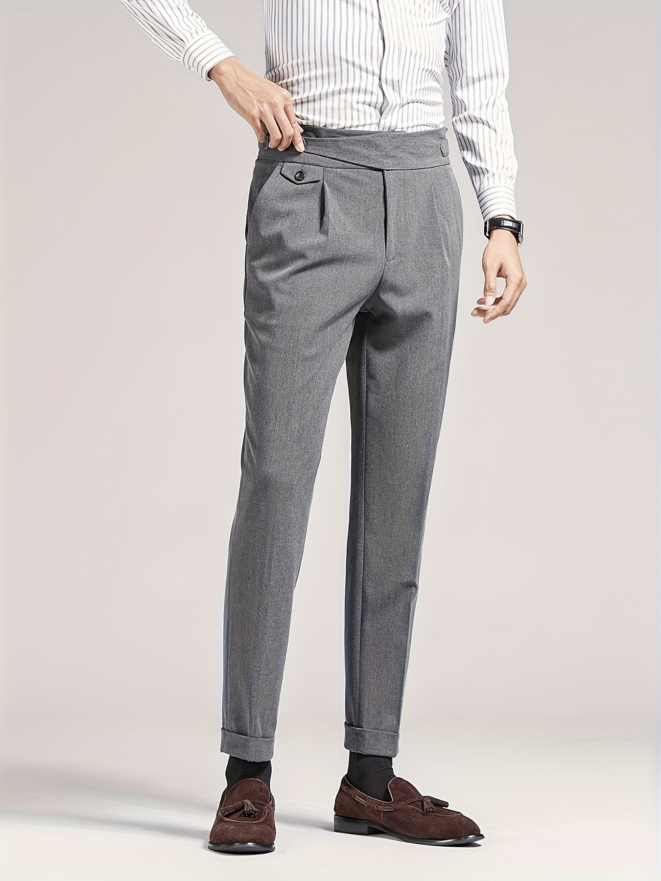 Men's Side Tab Pleated Pants