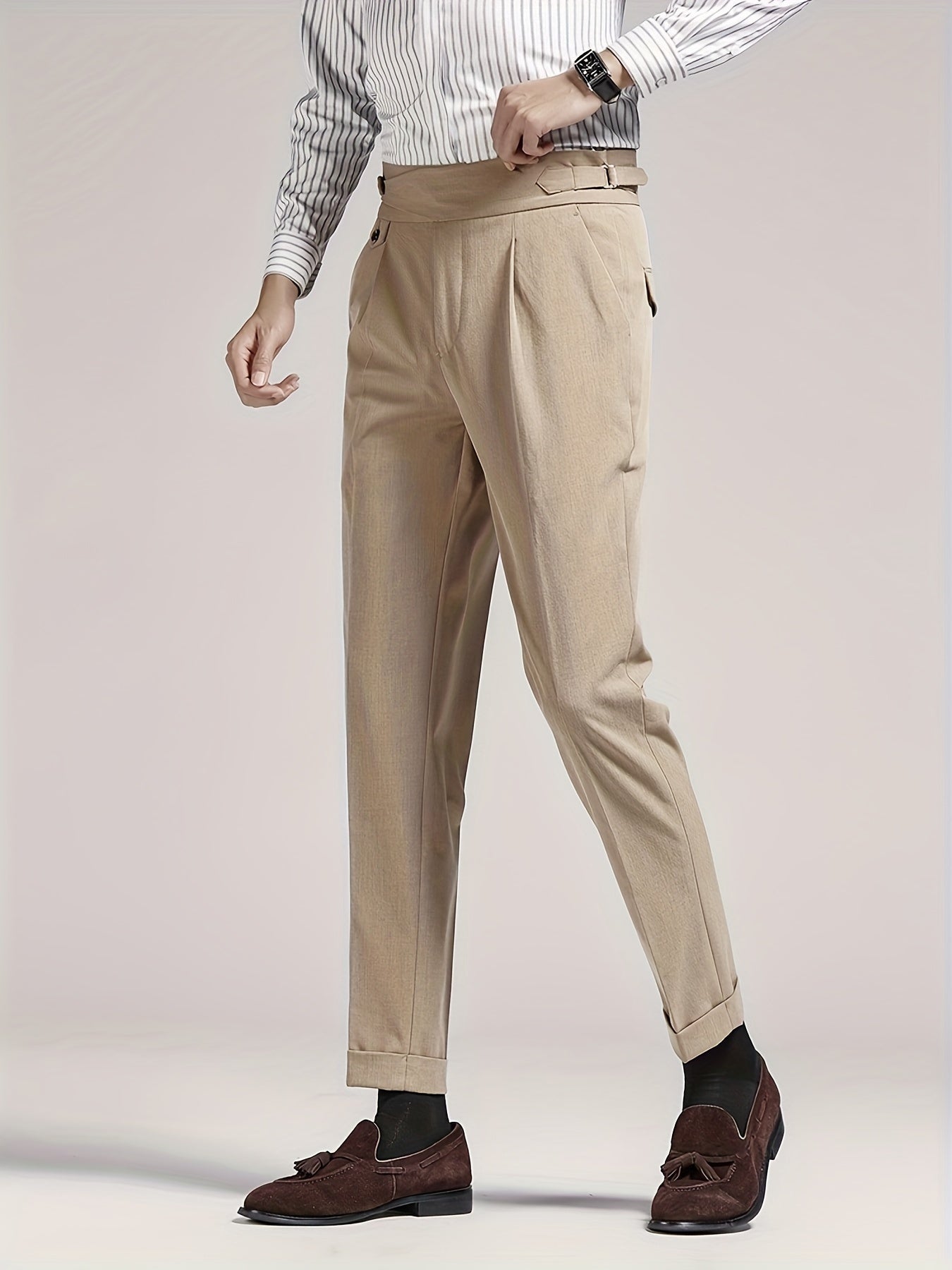 Men's Side Tab Pleated Pants