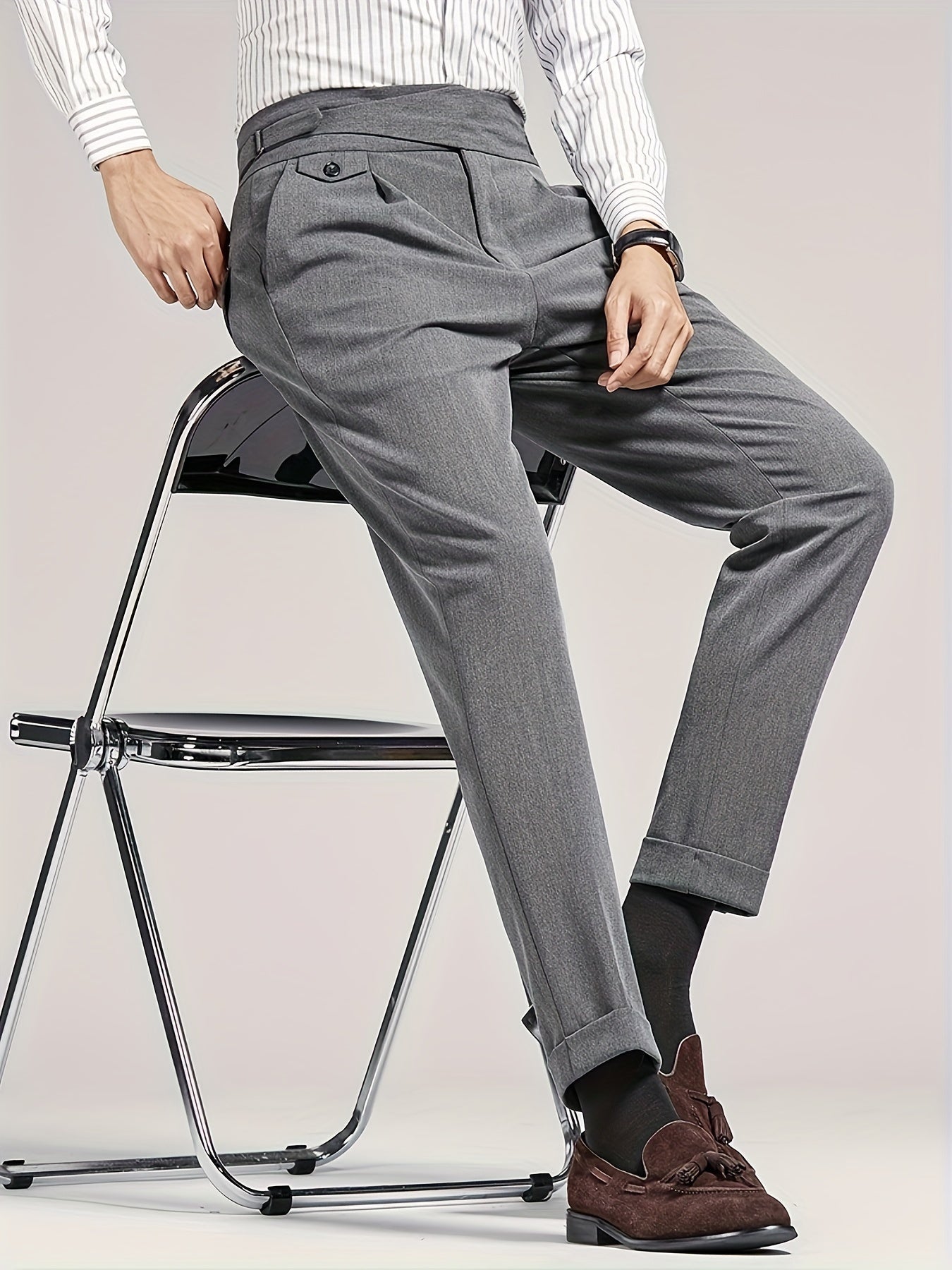 Men's Side Tab Pleated Pants