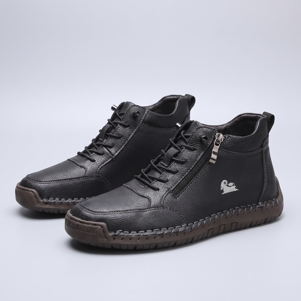 Men's Side-Zip High-Top Sneakers