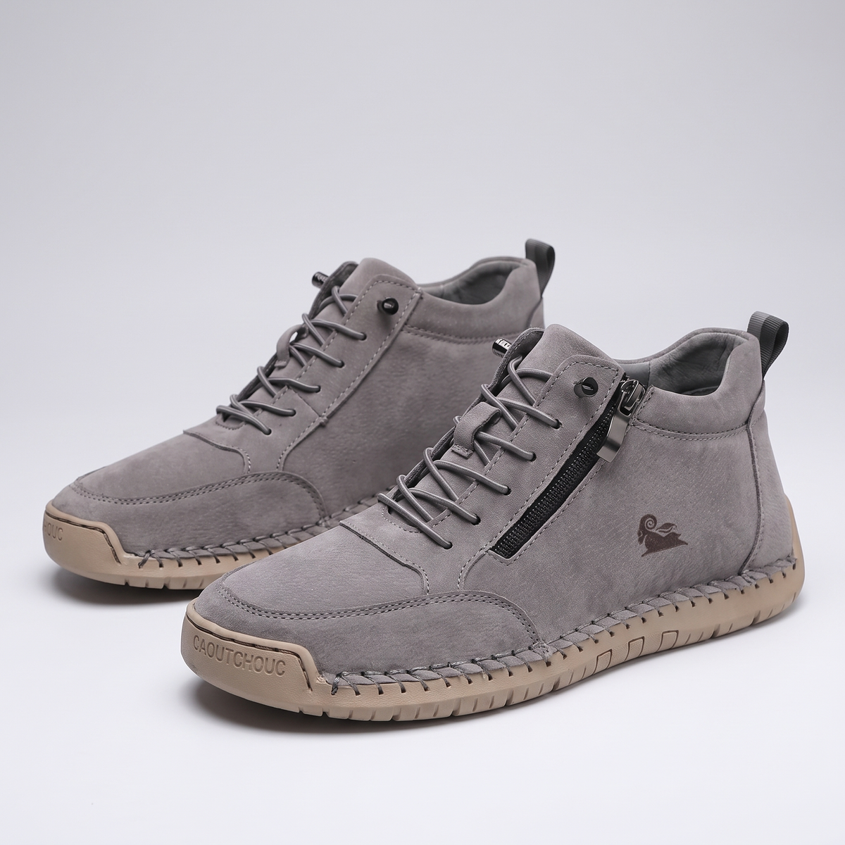 Men's Side-Zip High-Top Sneakers