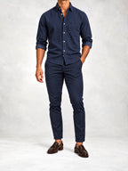 Men's Slim Fit Long Sleeve Shirt Pants Set