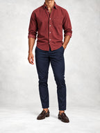 Men's Slim Fit Long Sleeve Shirt Pants Set