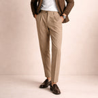 Men's Slim Fit Pleated Tapered Pants