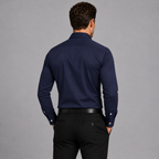 Men's Slim Fit Spread Collar Long Sleeve Shirt