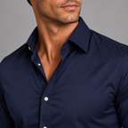 Men's Slim Fit Spread Collar Long Sleeve Shirt