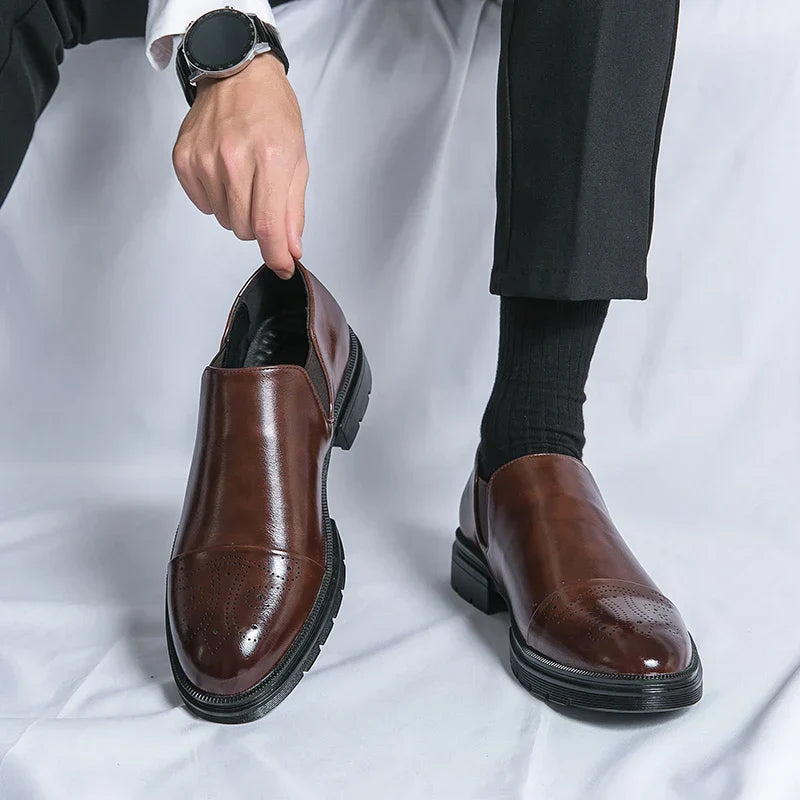 Men's Slip-On Cap Toe Dress Shoes