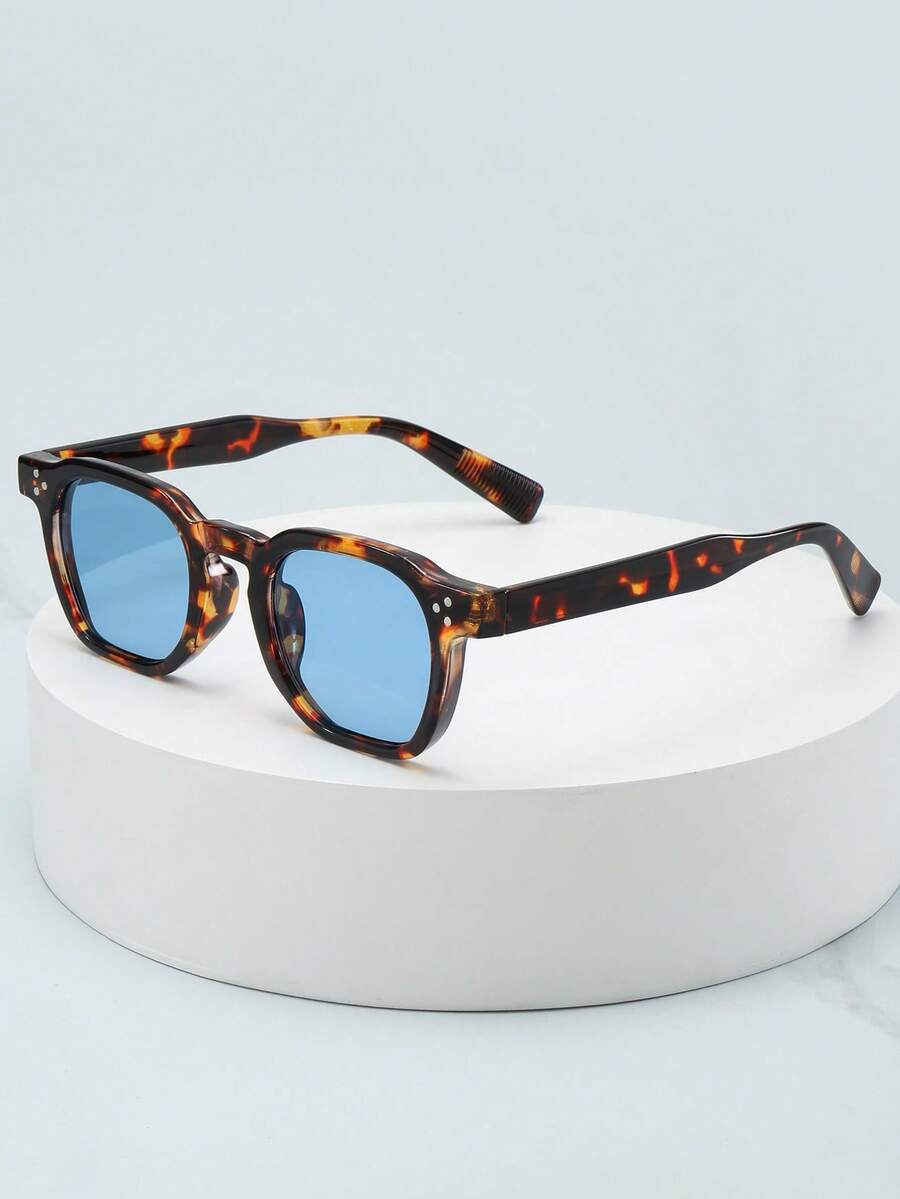 Men's Small Oval Tinted Sunglasses