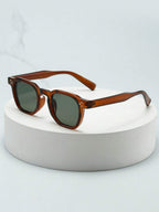 Men's Small Oval Tinted Sunglasses