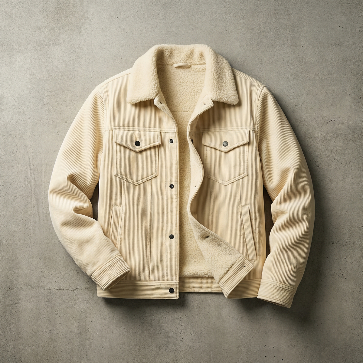 Men's Snap-Button Lined Trucker Jacket