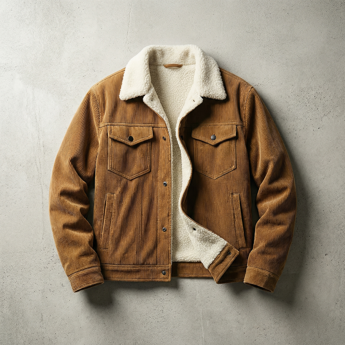 Men's Snap-Button Lined Trucker Jacket