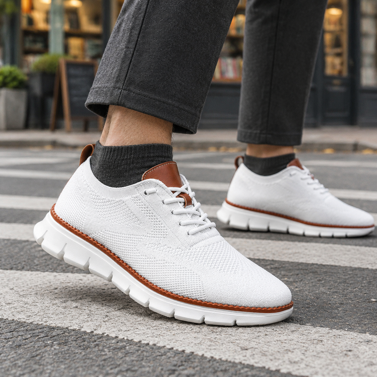 Men's Knit Thick Sole Sneakers