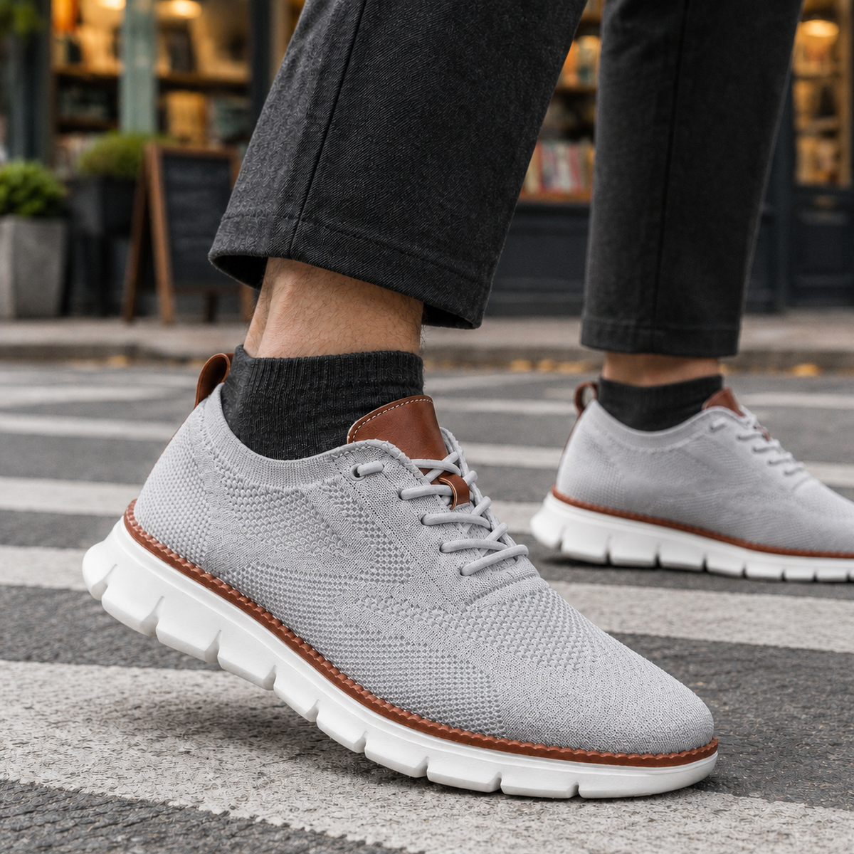 Men's Knit Thick Sole Sneakers