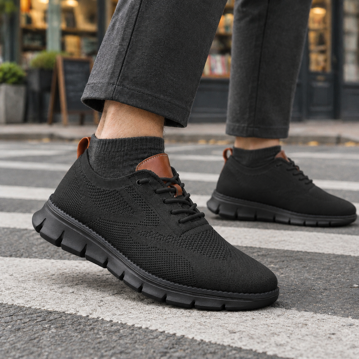 Men's Knit Thick Sole Sneakers