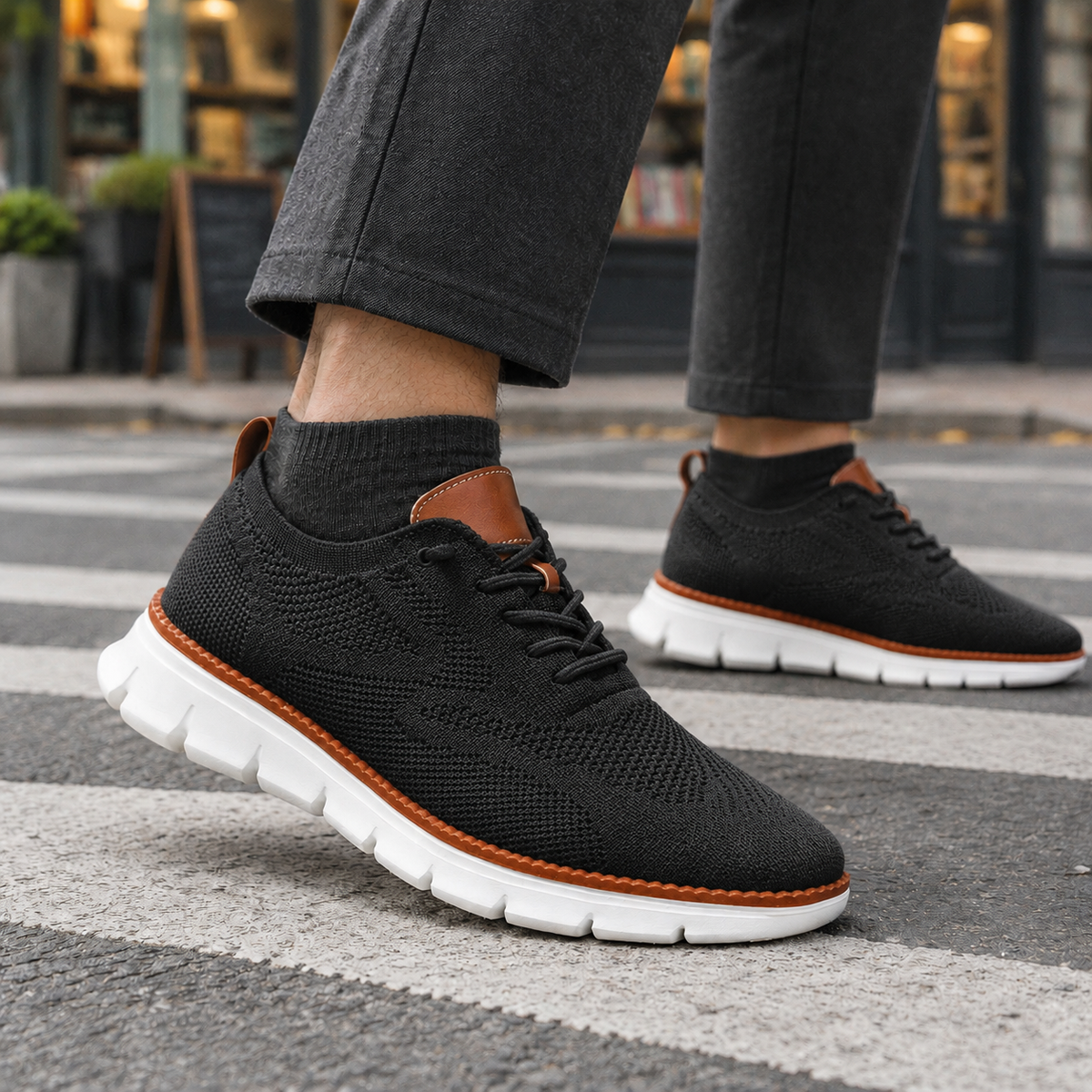 Men's Knit Thick Sole Sneakers