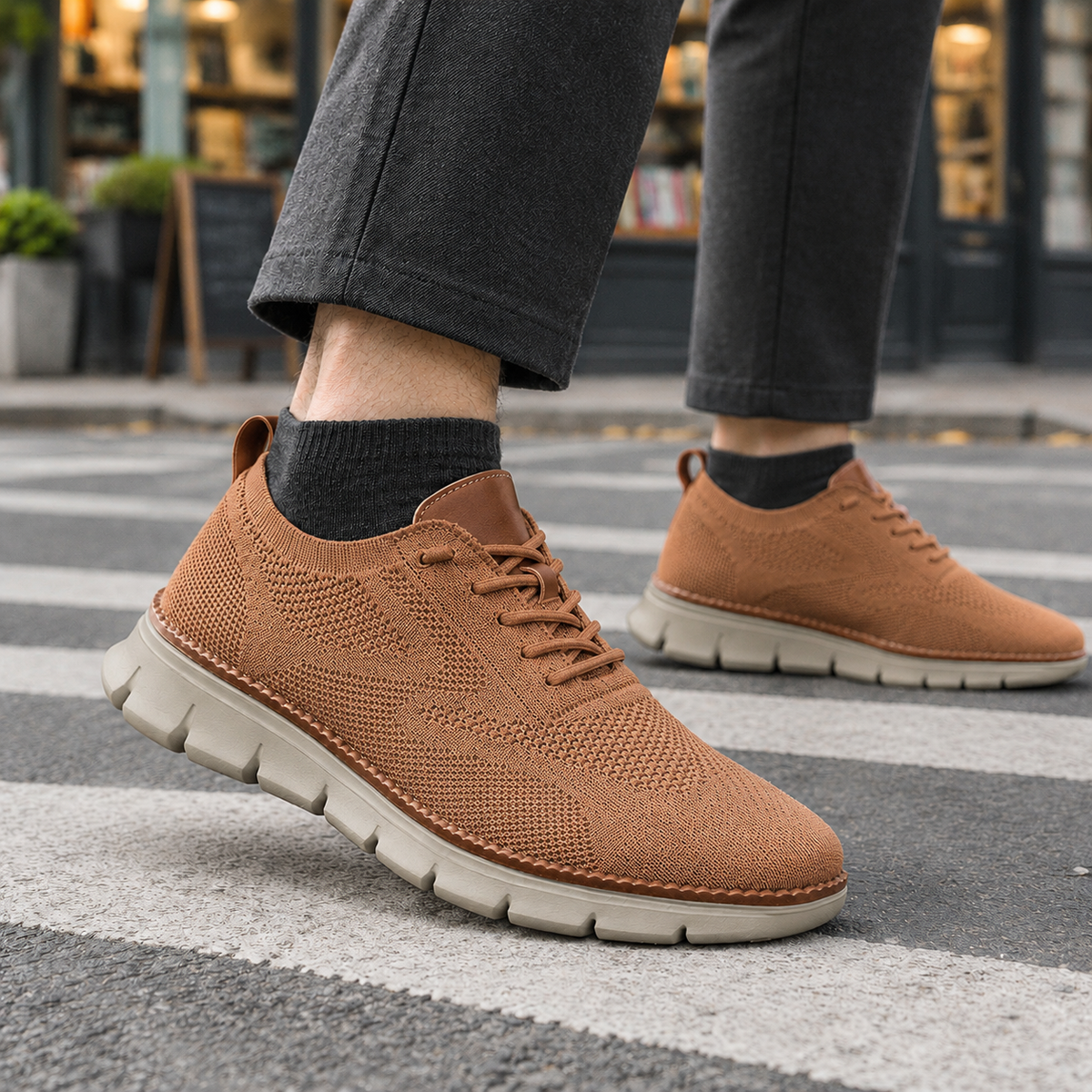 Men's Knit Thick Sole Sneakers