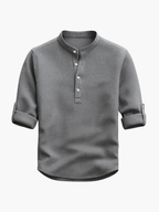 Men's Stand Collar Henley Set