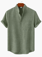 Men's Stand Collar Shirt Set