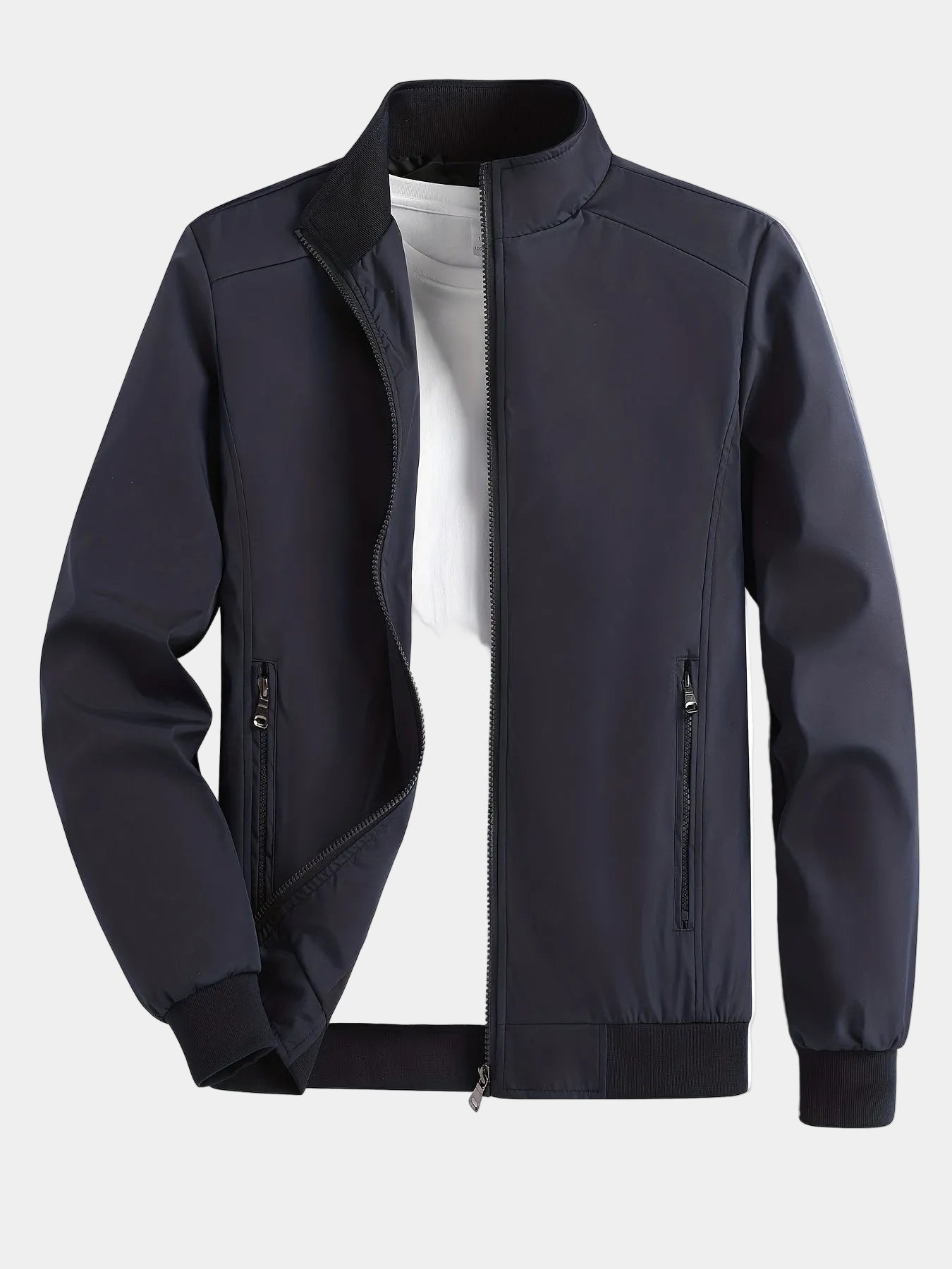 Men's Stand Collar Zip-Up Jacket