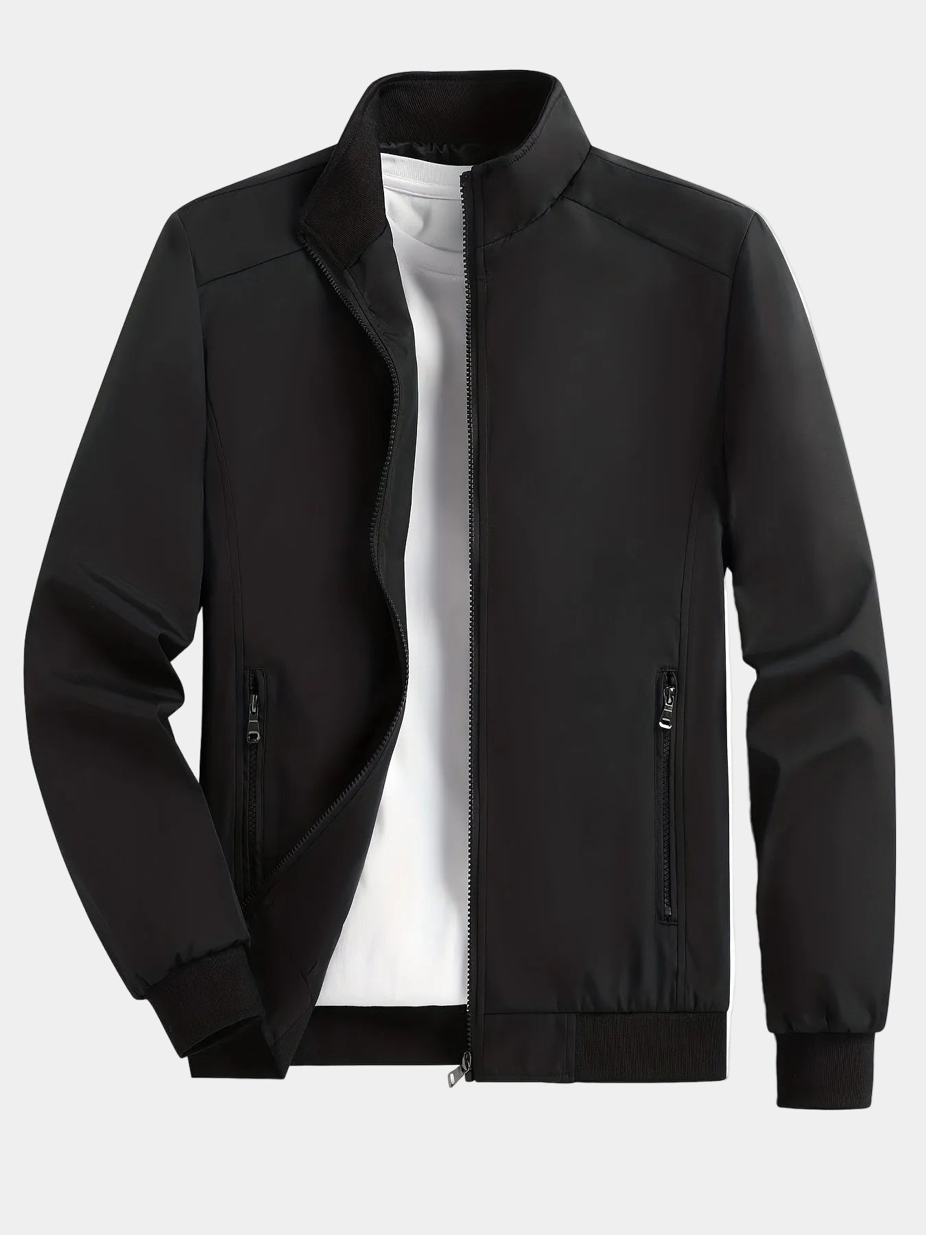 Men's Stand Collar Zip-Up Jacket