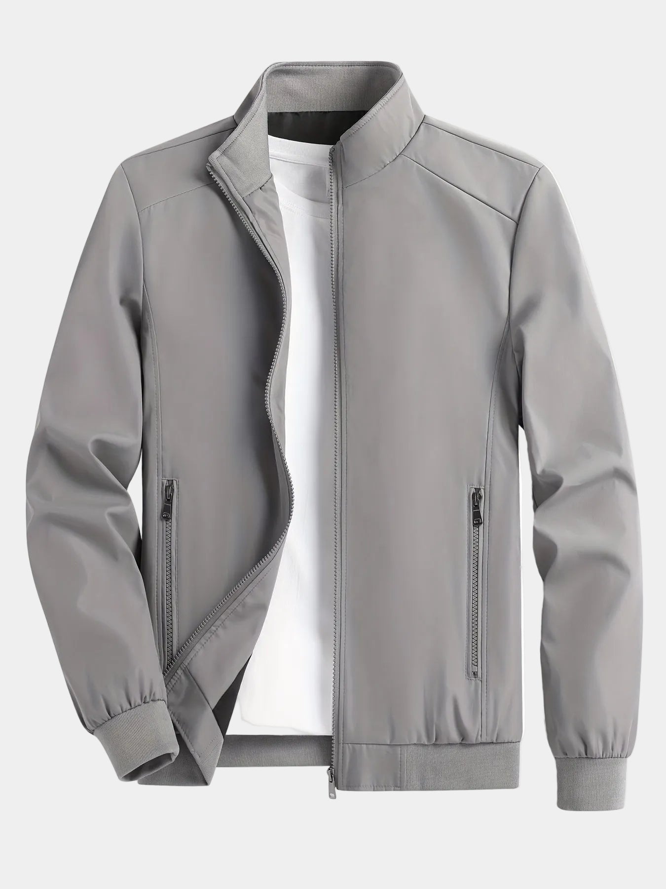 Men's Stand Collar Zip-Up Jacket