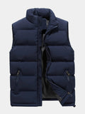 Men's Stand Collar Zip-Up Puffer Vest