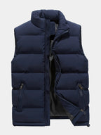 Men's Stand Collar Zip-Up Puffer Vest