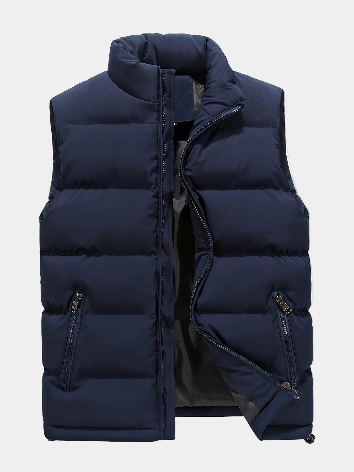 Men's Stand Collar Zip-Up Puffer Vest