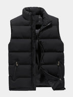 Men's Stand Collar Zip-Up Puffer Vest