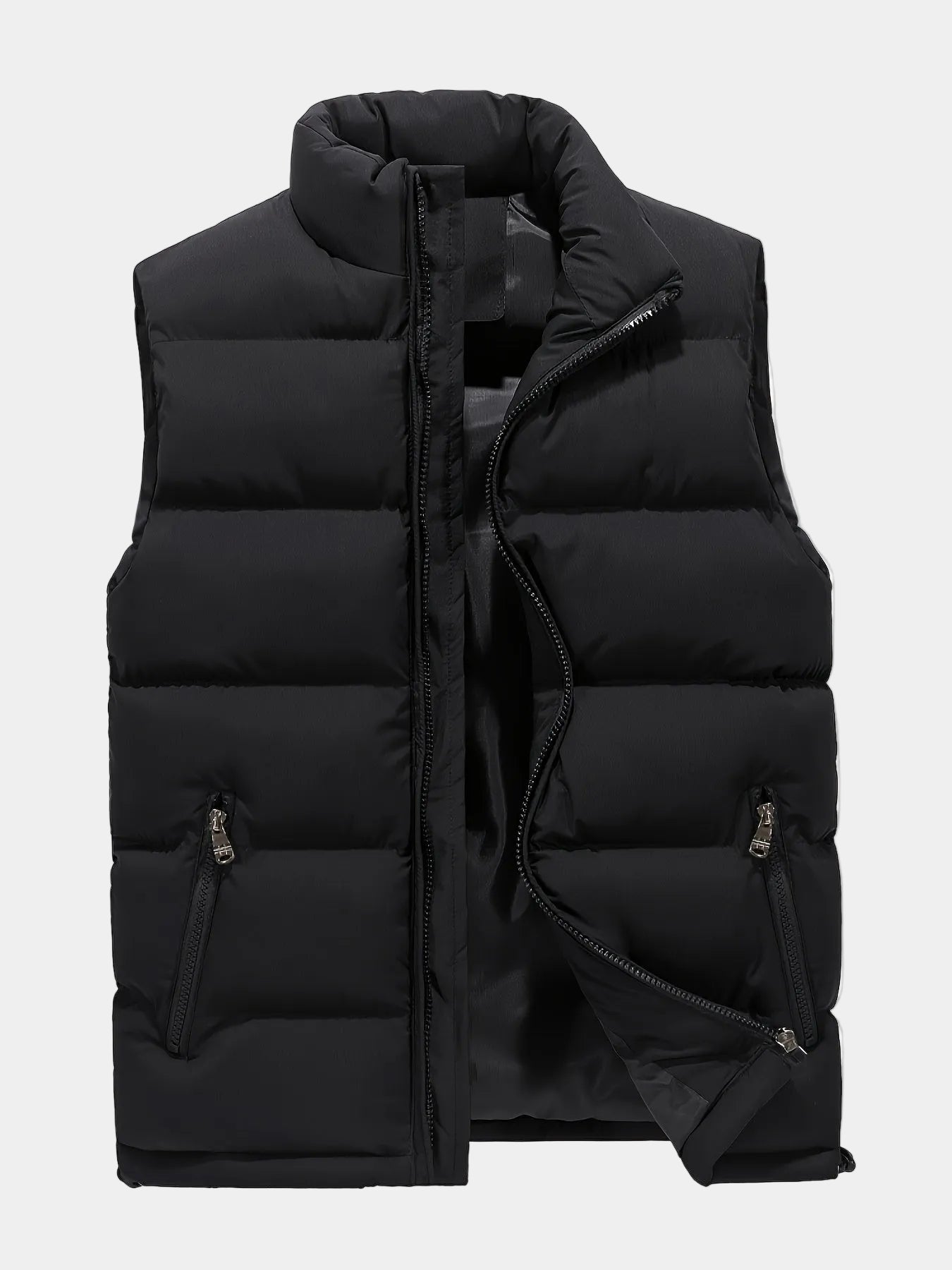 Men's Stand Collar Zip-Up Puffer Vest