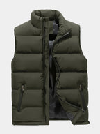 Men's Stand Collar Zip-Up Puffer Vest